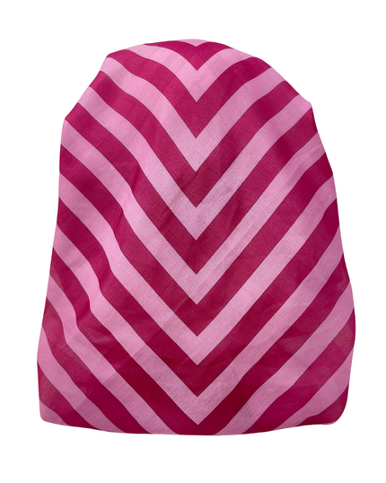 It's Younique OB-CHEV-PNK Pink Chevron Stripes Pre-Tied Open Back Bandanna with Velvet Grip Myselflingerie.com