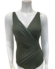 Gottex 25LL178 Olive Lattice Square Neck Swimsuit Myselflingerie.com
