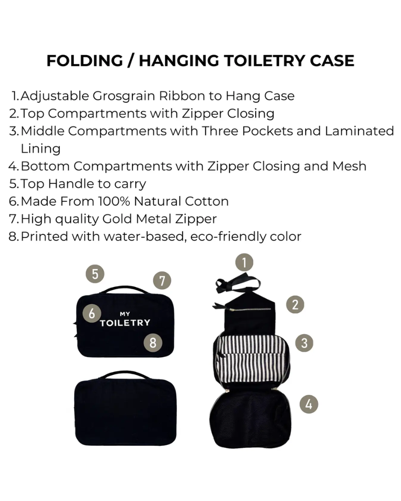 MTFHCBK Black My Toiletry Folding/Hanging Toiletry Case