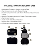 MTFHCBK Black My Toiletry Folding/Hanging Toiletry Case