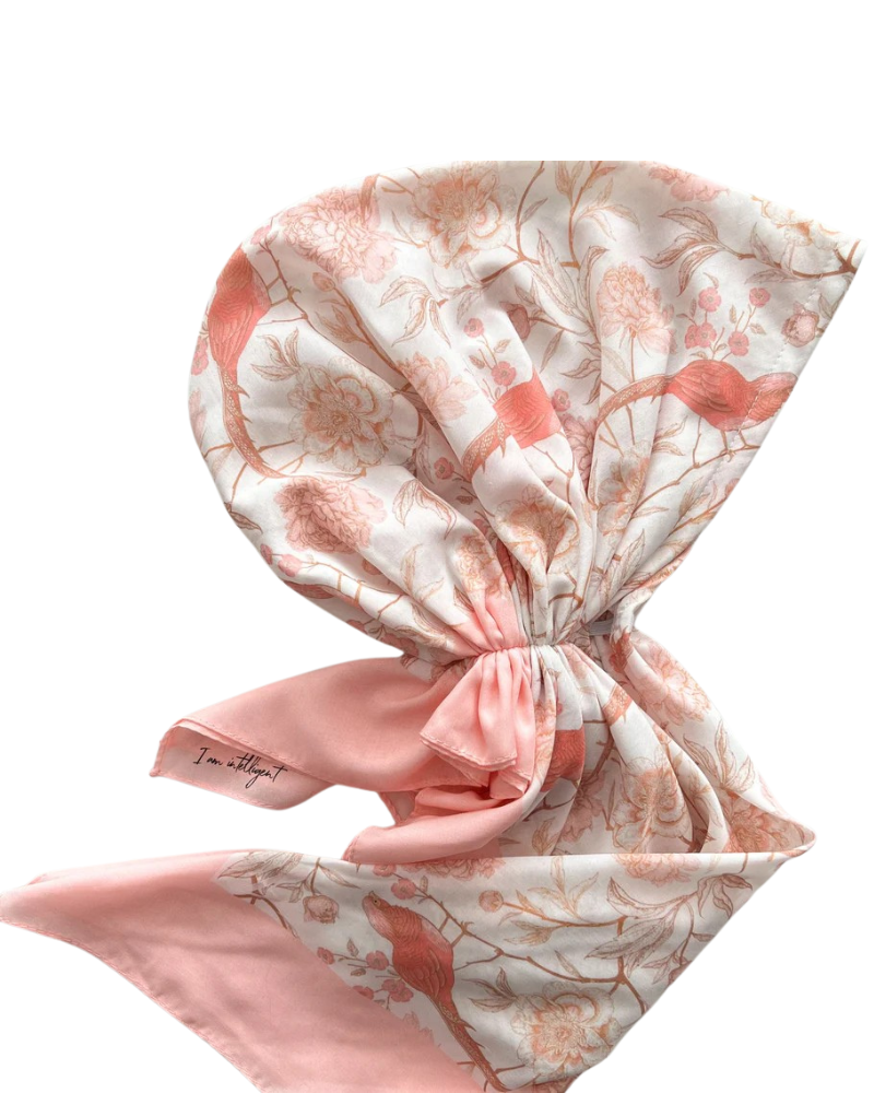 Valeri Vintage Peach Plume Adjustable Pre-Tied Bandanna with Full Grip Myselflingerie.com