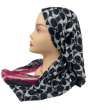 It's Younique OB-CO-BLK Coach Inspired Black Shimmer Pre-Tied Open Back Bandanna with Velvet Grip Myselflingerie.com