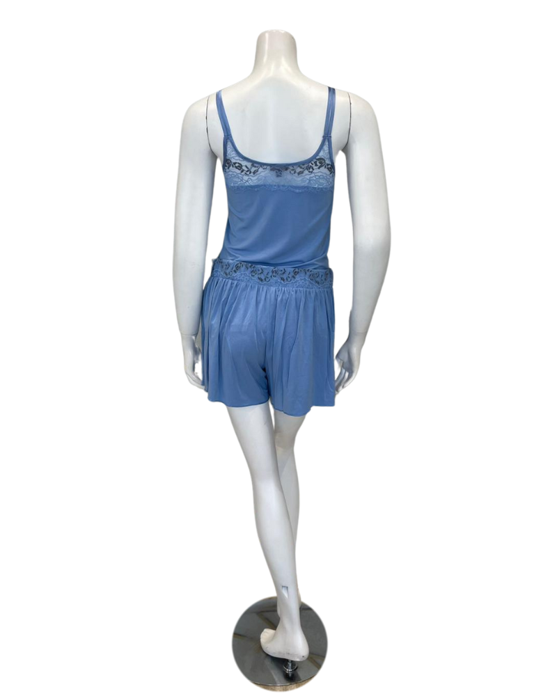 Fleur't 6138 Hampton Blue In Love Cami & Shorts PJ's Set Myselflingerie.com