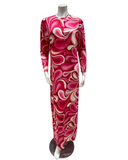 Lunderbeck N5101-25 Multi Print Soft Swirls Button Down Modal Nightgown Myselflingerie.com
