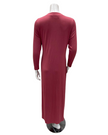 Angelice S-7413 Deep Pink Velour Patch Modal Coverall Nursing Nightgown Myselflingerie.com