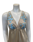 Isayes Lingerie 600231 + 180148 Light Blue Embroidery Champagne Chemise & Wrap Set Myselflingerie.com