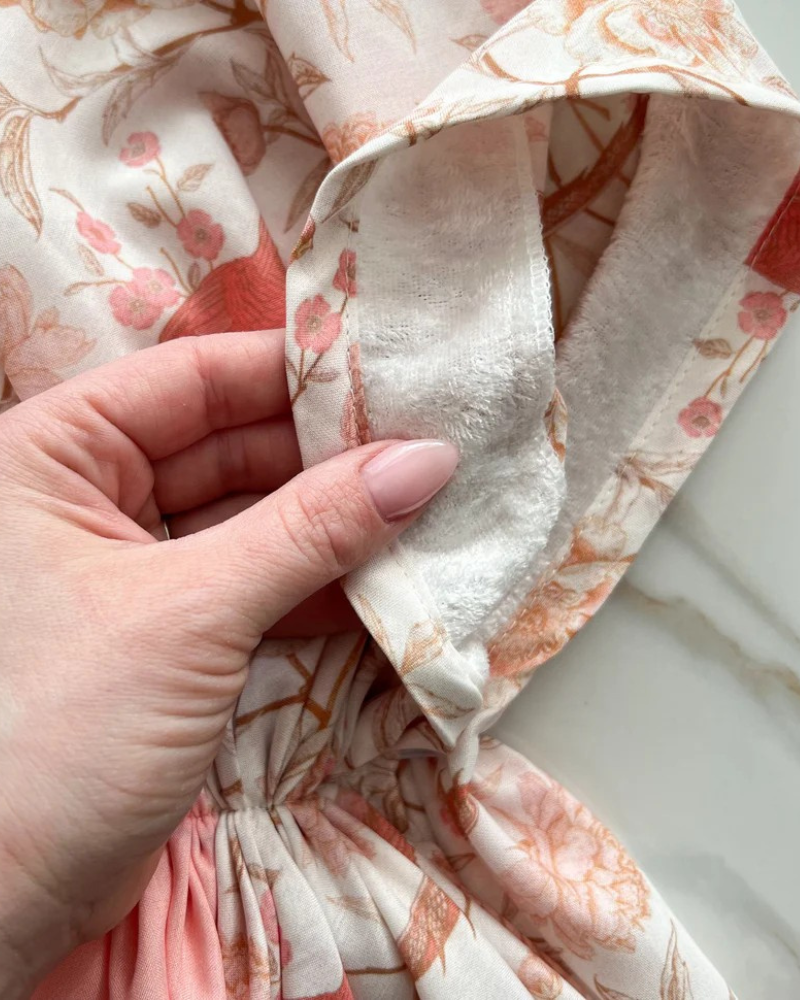 Valeri Vintage Peach Plume Adjustable Pre-Tied Bandanna with Full Grip Myselflingerie.com