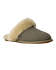 UGG 1106872 Scuffette II Moss Green / Muted Brass Suede Slipper with Fur Trim Myselflingerie.com