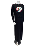 Mega Dreams 392542 Birds Black Ribbed Modal Nursing Nightgown Myselflingerie.com