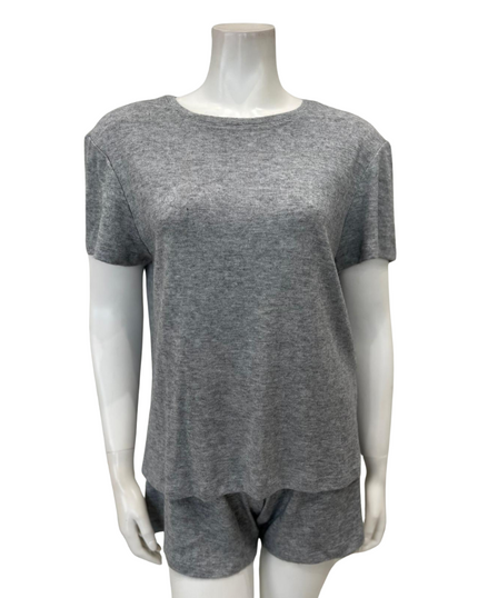 Jackie O'Loungewear SLBST-GRY Grey Heather Shorts Pajamas Set Myselflingerie.com