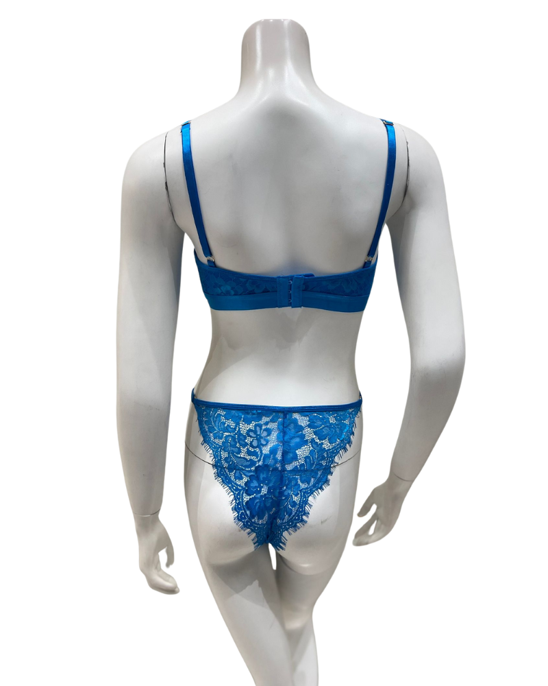 Kilo Brava 11220- 12207 Hawaiian Blue Lace Bralette & Bikini Set Myselflingerie.com