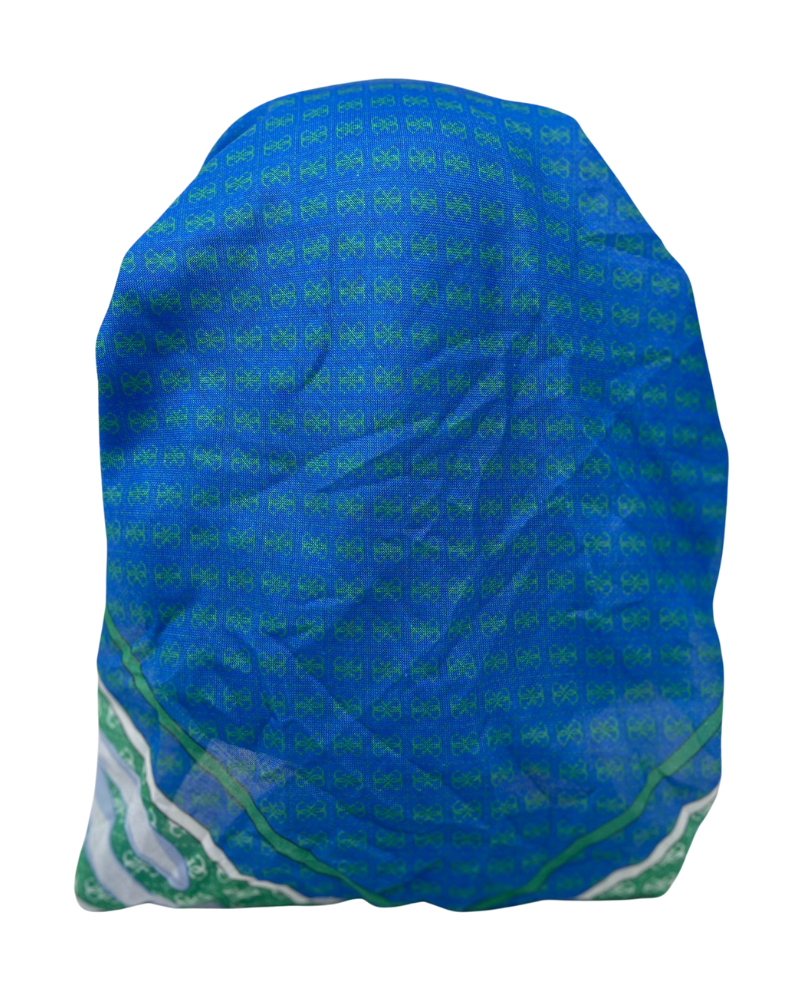 It's Younique OB-GU-RB Gucci Inspired Blue Belt Chains Pre-Tied Open Back Bandanna with Velvet Grip Myselflingerie.com