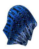 Triple Up BUL385 Blue &amp; White Print Unlined Pre-Tied Bandanna Myselflingerie.com