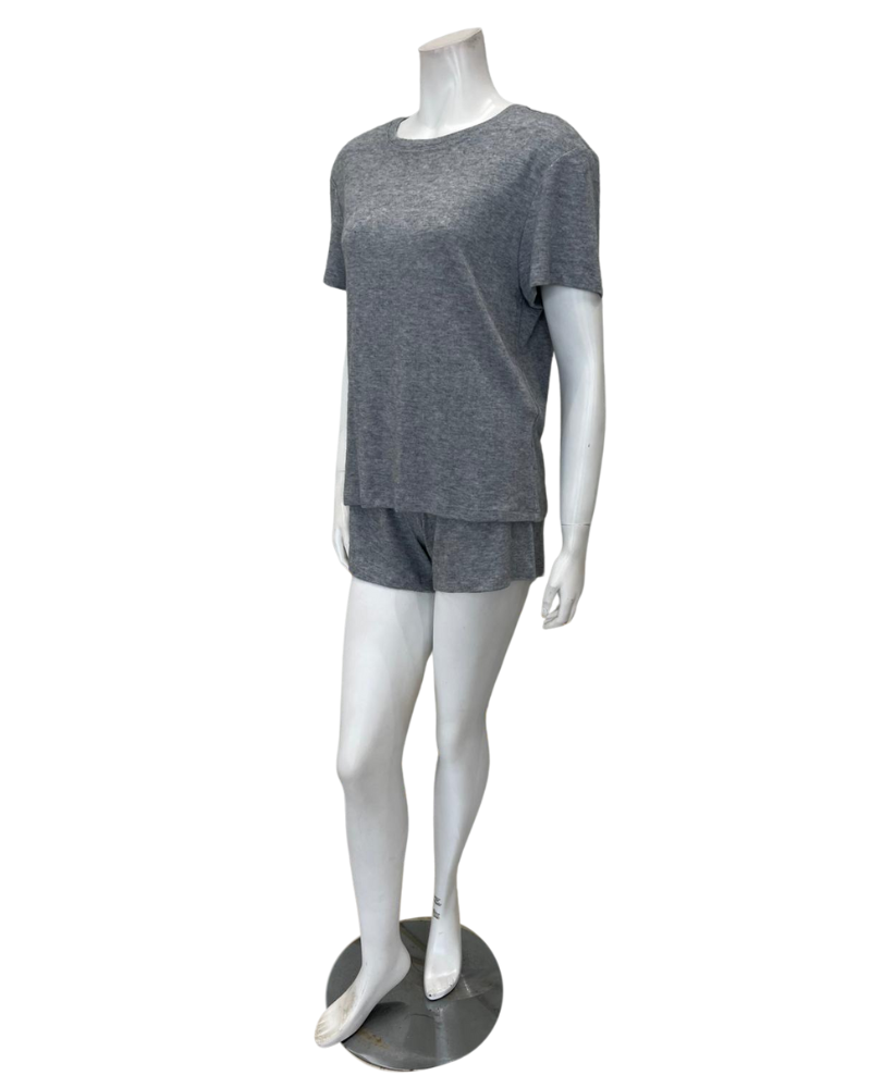 Jackie O'Loungewear SLBST-GRY Grey Heather Shorts Pajamas Set Myselflingerie.com