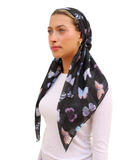 Scarf Bar Butterfly Kisses Classic Pre-Tied Bandanna with Velvet Grip