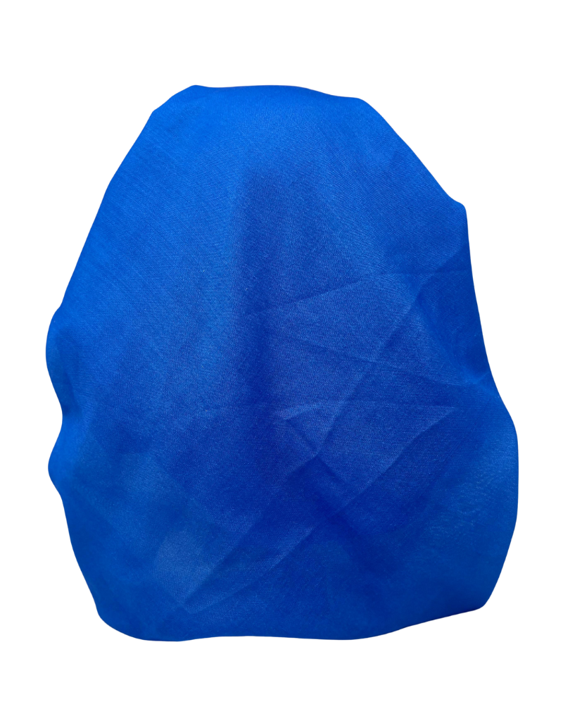 It's Younique OB-SOL-RB Solid Royal Blue White Border Pre-Tied Open Back Bandanna with Velvet Grip Myselflingerie.com