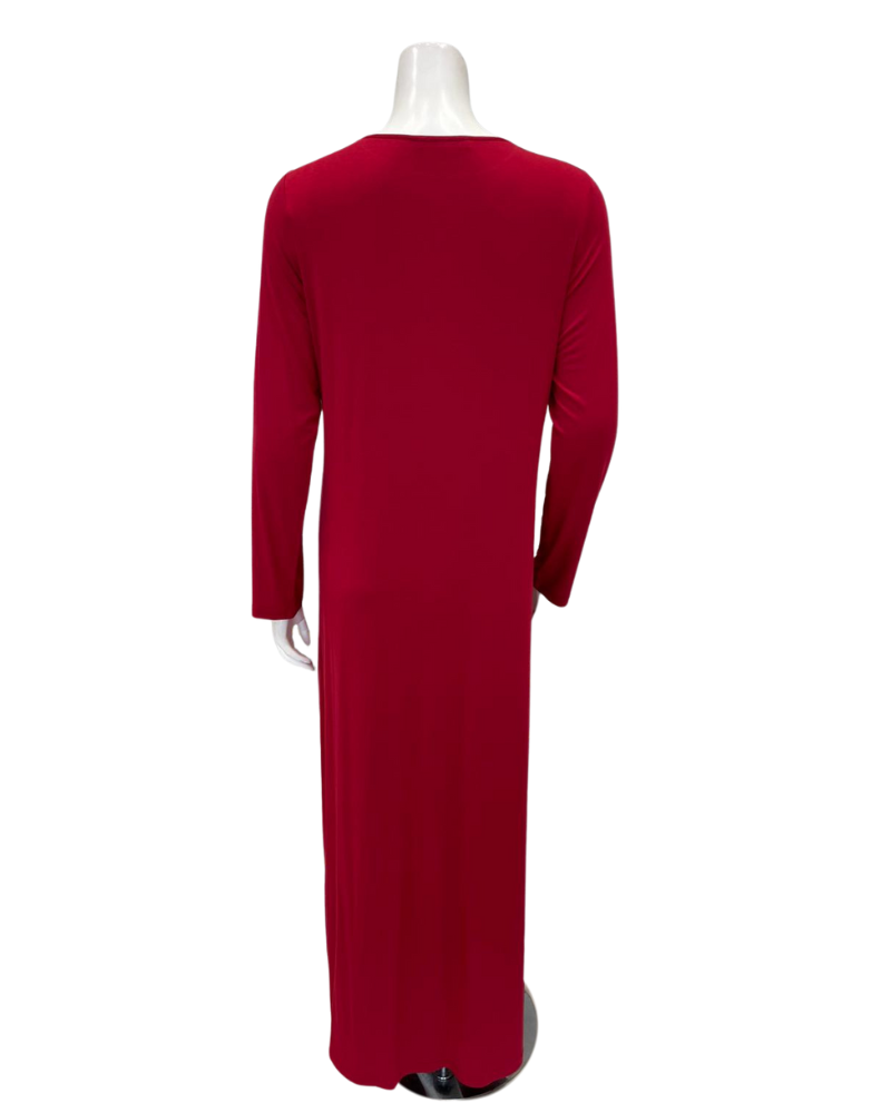 Verdiani Crimson/Black Necklace Lace Applique Pull On Modal Nightown