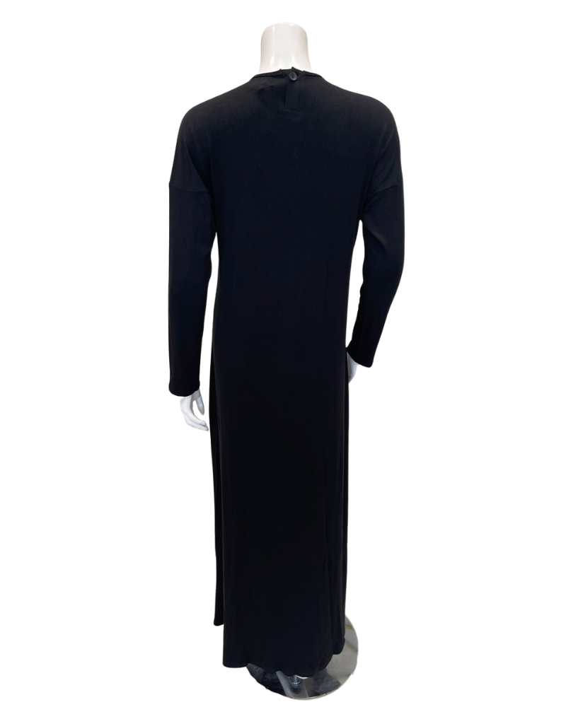 Mega Dreams 392542 Birds Black Ribbed Modal Nursing Nightgown Myselflingerie.com