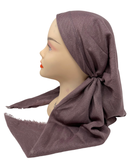 It's Younique OB-SHIM-RO Solid Rose Shimmer Pre-Tied Open Back Bandanna with Velvet Grip Myselflingerie.com