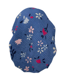 Lizi Headwear ACFDE Denim Floral Crimped Pre-Tied Bandanna with Full Grip Myselflingerie.com