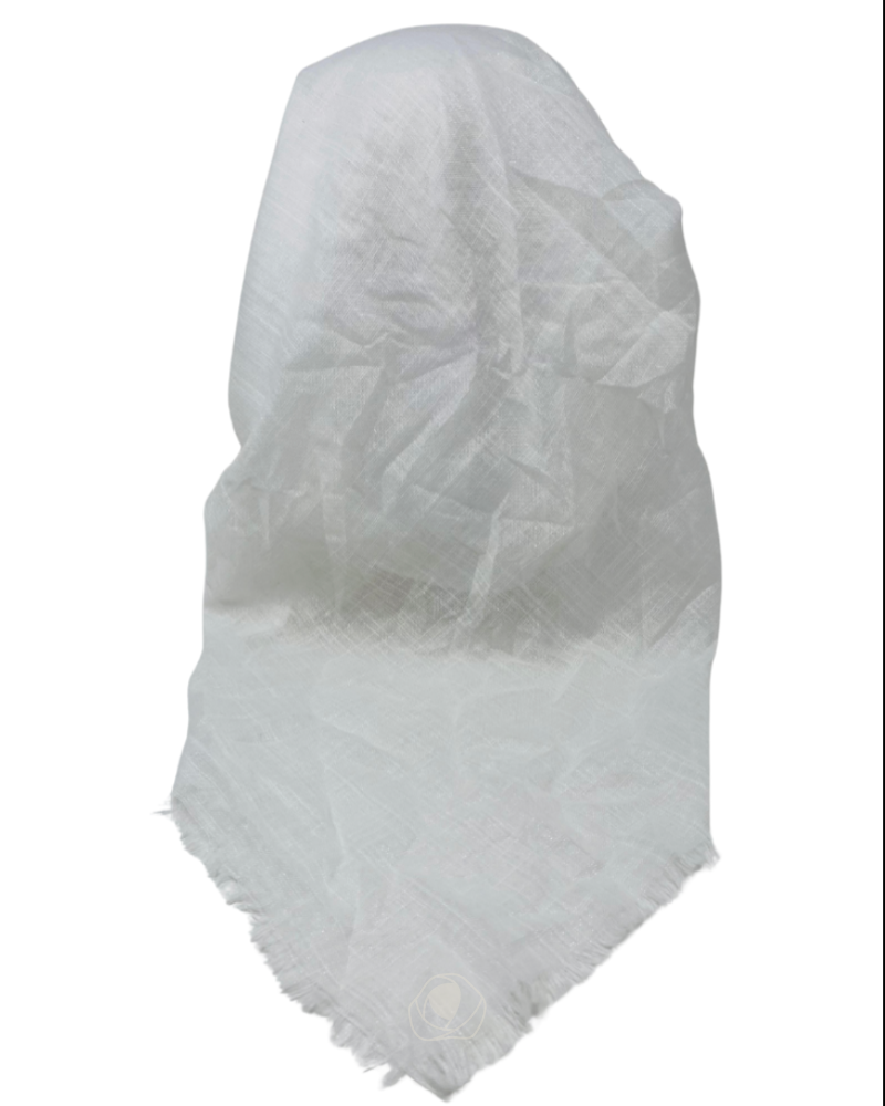 It's Younique OB-SHIM-WH Solid White Shimmer Pre-Tied Open Back Bandanna with Velvet Grip Myselflingerie.com