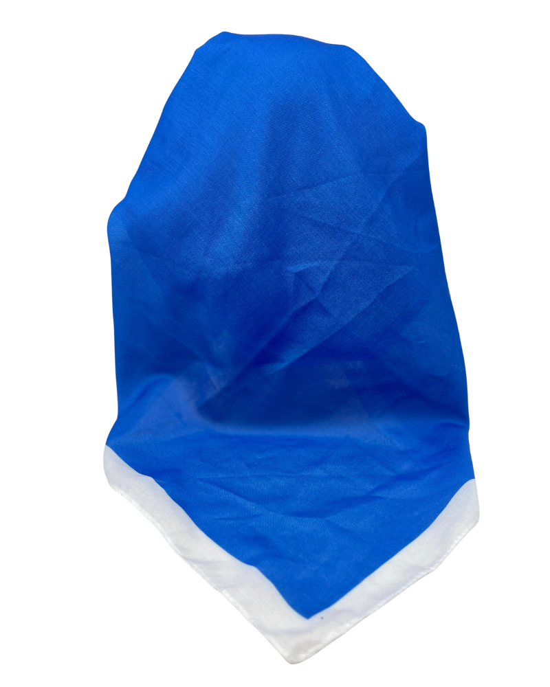 It's Younique OB-SOL-RB Solid Royal Blue White Border Pre-Tied Open Back Bandanna with Velvet Grip Myselflingerie.com