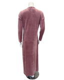 Mega Dreams 92543 Pink Velour Embroidered Birds Pull On Nightgown Myselflingerie.com