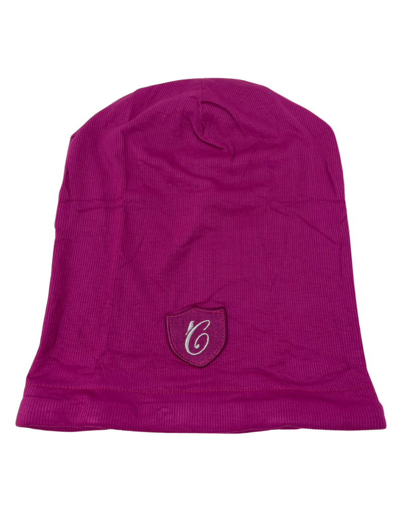 C. Bird CB94 Pink Ribbed with Logo Bamboo Beanie Snood Myselflingerie.com