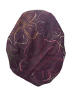 Revaz HS665V Plum Large Flowers Adjustable Pre-Tied Bandanna with Velvet Grip Myselflingerie.com