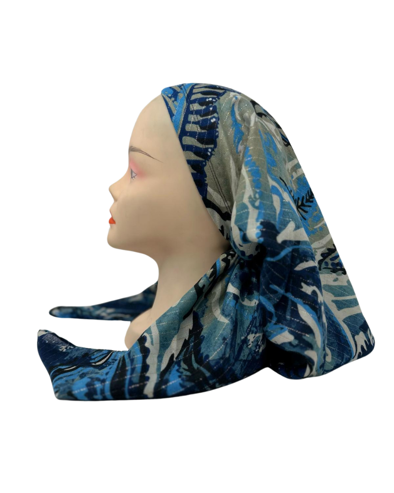 Cherie SP305A-BL Blue Adjustable Pre-Tied Open Back Bandanna Myselflingerie.com