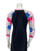 Undercover Waterwear LD-FLORAL Floral Print Sleeve Black Swim Dress Myselflingerie.com