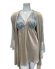 Isayes Lingerie 600231 + 180148 Light Blue Embroidery Champagne Chemise & Wrap Set Myselflingerie.com