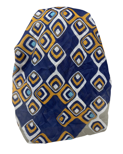 It's Younique OB-TET-BL Blue Tetris Blocks Pre-Tied Open Back Bandanna with Velvet Grip Myselflingerie.com