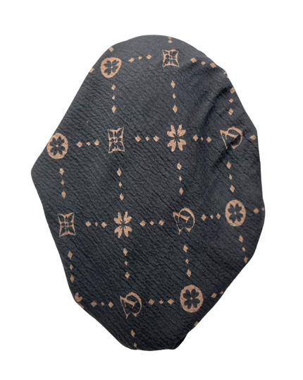 Revaz HS587A/D Black/Tan LV Adjustable Pre-Tied Bandanna with Velvet Grip Myselflingerie.com