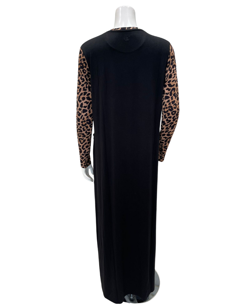 ORD PNO26W7001 Black Spotted Print Modal Nursing Nightgown Myselflingerie.com