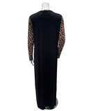PNO26W7001 Black Spotted Print Modal Nursing Nightgown