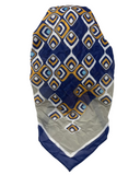 It's Younique OB-TET-BL Blue Tetris Blocks Pre-Tied Open Back Bandanna with Velvet Grip Myselflingerie.com