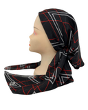 AZZBLBU Black/Burgundy Zig Zag Pre-Tied Bandanna with Full Grip