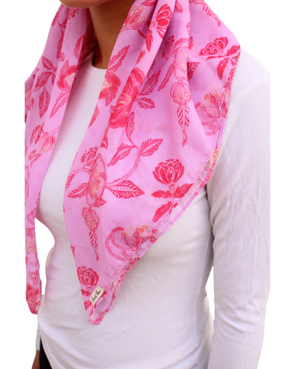 Scarf Bar Pink Paloma Classic Pre-Tied Bandanna with Velvet Grip Myselflingerie.com