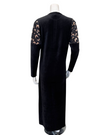 Nico Italy AP853VBK Black Butterfly Print Velour Snap Front Nightgown Myselflingerie.com