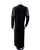 Nico Italy AP853VBK Black Butterfly Print Velour Snap Front Nightgown Myselflingerie.com