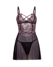 Oh La La Cheri 75-12054X Black/Floral Cheri Adela Babydoll Plus Size Myselflingerie.com