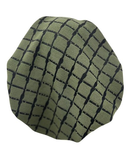 Triple Up BUL1018 Olive & Black Lines Unlined Pre-Tied Bandanna Myselflingerie.com