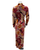 Angelice S7465 Pink and Beige Floral Plush Belted Front Morning Robe Myselflingerie.com