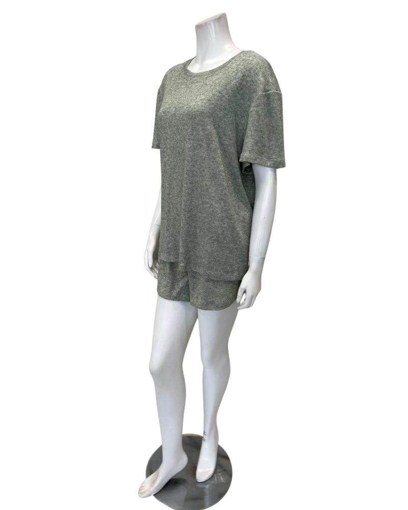 Jackie O'Loungewear SLBST-OLV Olive Heather Shorts Pajamas Set Myselflingerie.com
