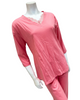 Iora Lingerie 25213M Coral V Lace Trim 100% Organic Cotton Pajamas Set Myselflingerie.com