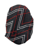 Lizi Headwear AZZBLBU Black/Burgundy Zig Zag Pre-Tied Bandanna with Full Grip Myselflingerie.com