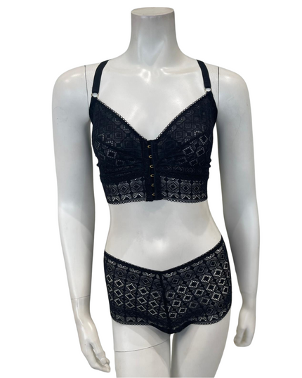 Cosabella BASIL1362 + 0741 Basilica Black Curvy Bralette Set Myselflingerie.com