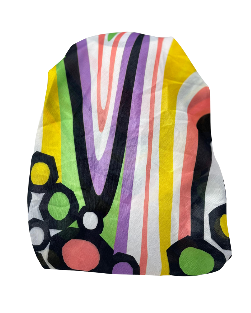 It's Younique OB-HO-LIL Honeycomb Lilac Border Pre-Tied Open Back Bandanna with Velvet Grip Myselflingerie.com