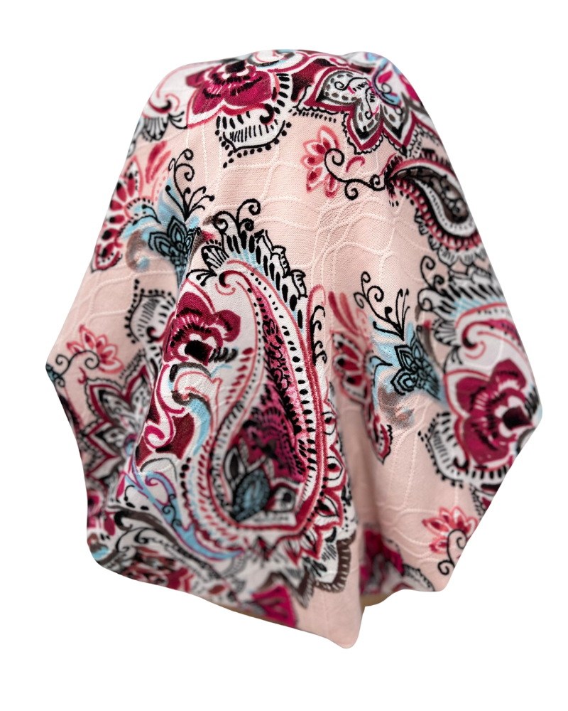 Triple Up BUL406 Pink Floral Paisley Unlined Pre-Tied Bandanna Myselflingerie.com